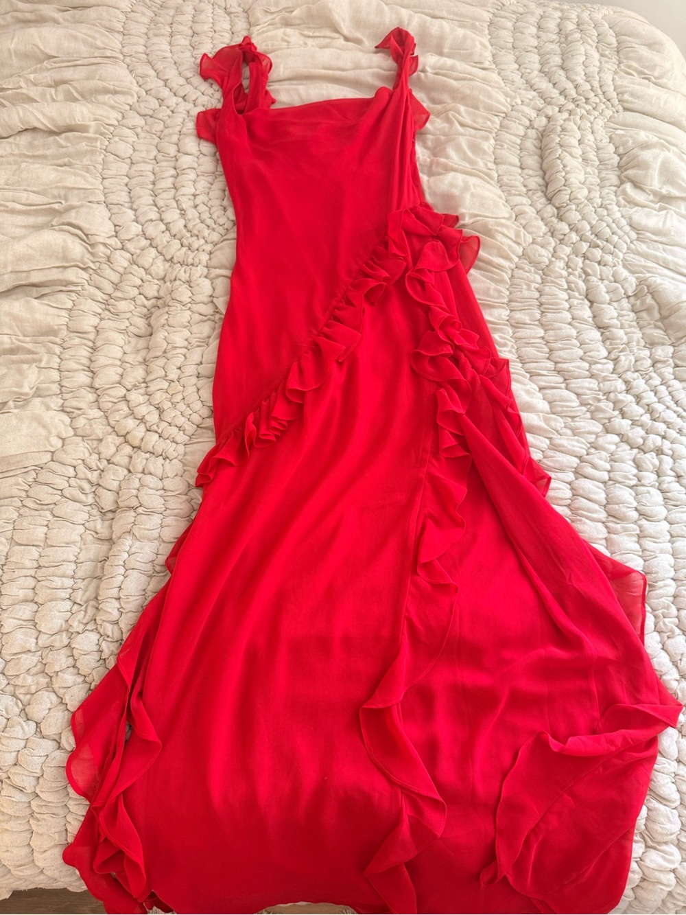 House of CB Ruffle Ariela Side Slit Gown - Sz Large